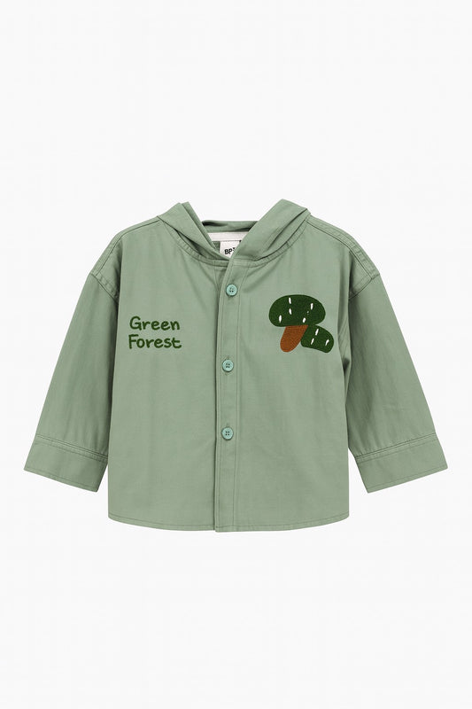 Sage Green Hooded Shirt