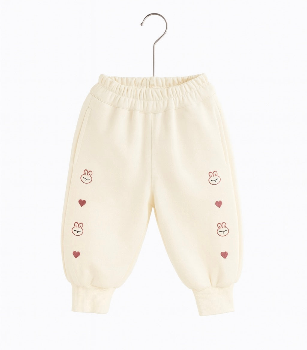 Cream Elastic-Waist Pant