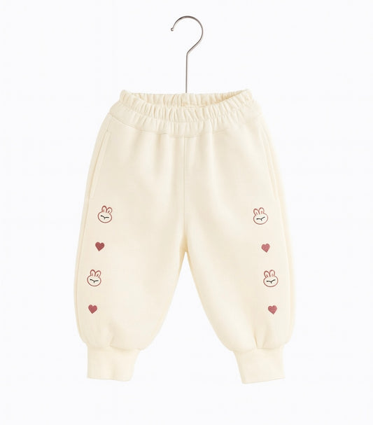 Cream Elastic-Waist Pant