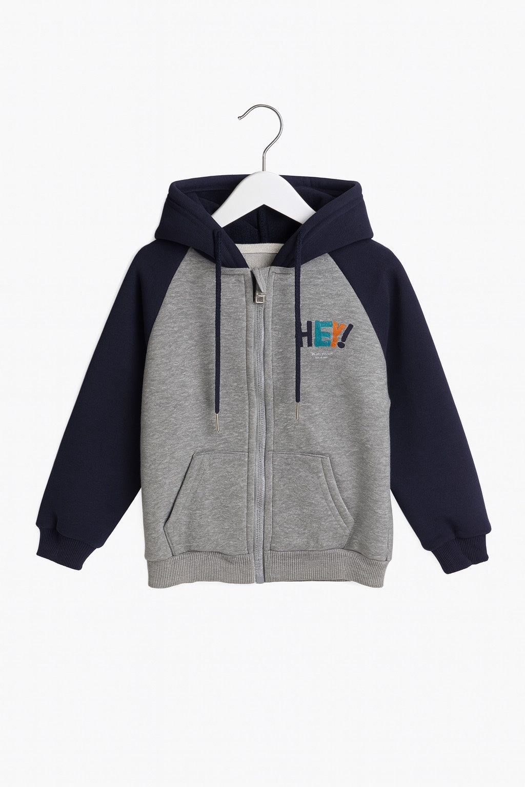 Grey and Navy Hoodie Jacket