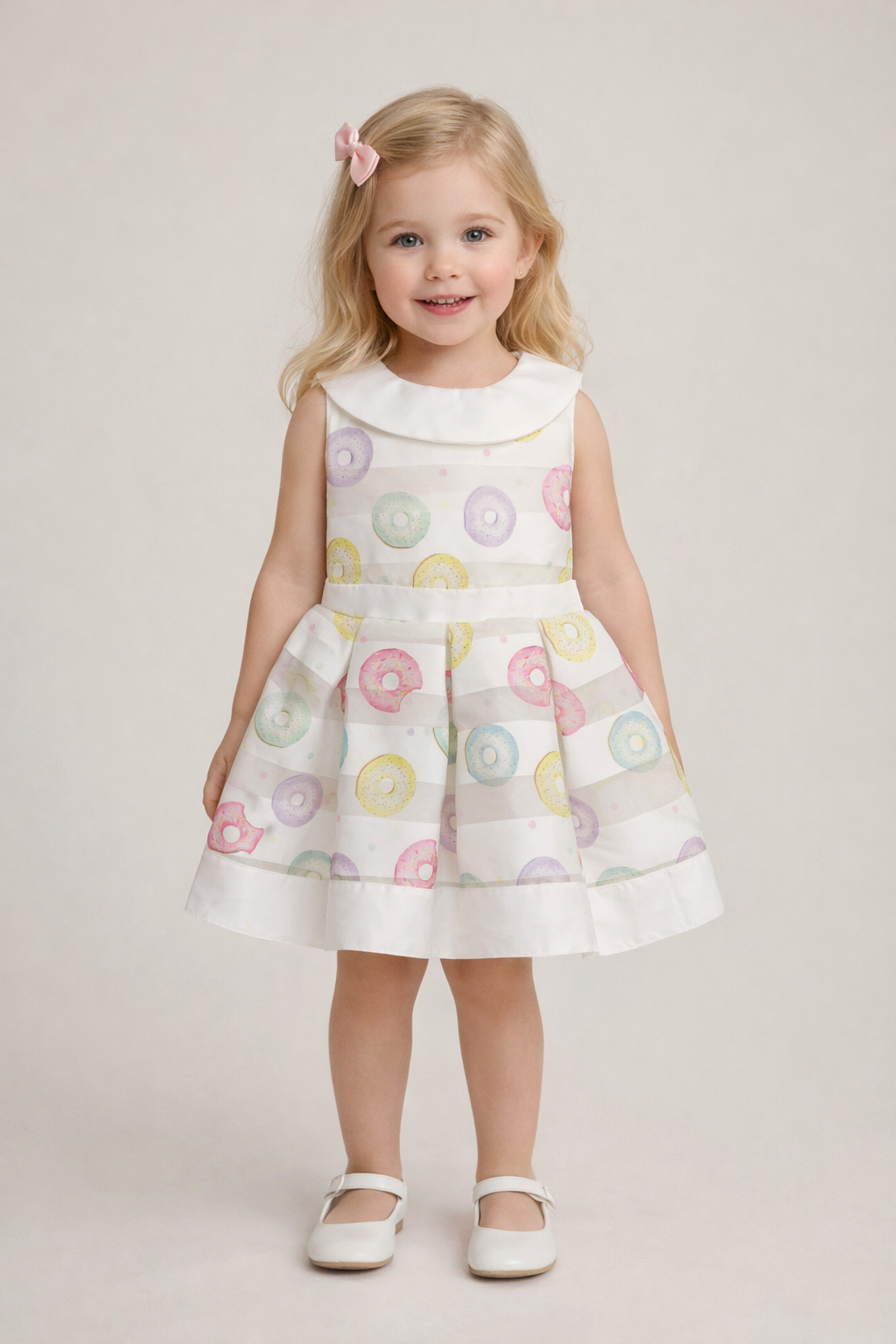 Pastel Donut Print Baby Dress