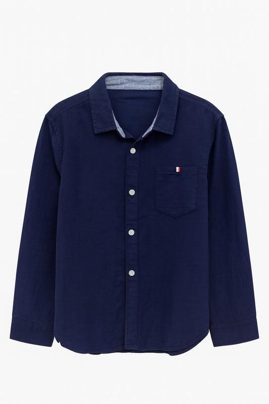 Classic Navy Blue Button-Up Shirt