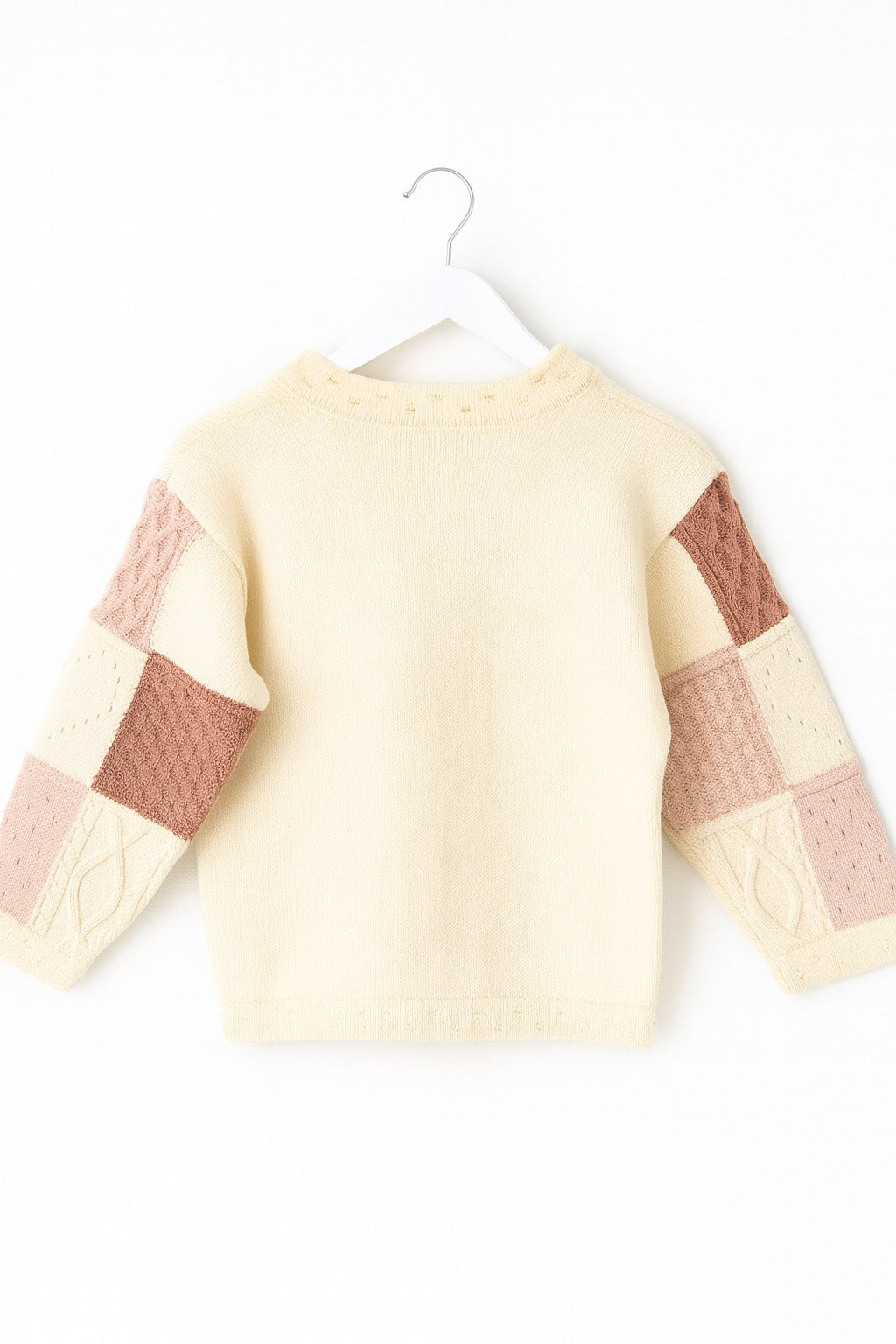 Patchwork Knit Cardigan Sweater