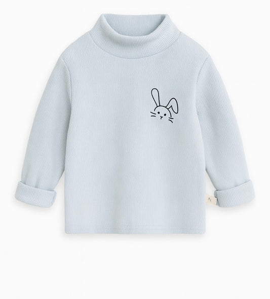 Light Blue Ribbed Turtleneck
