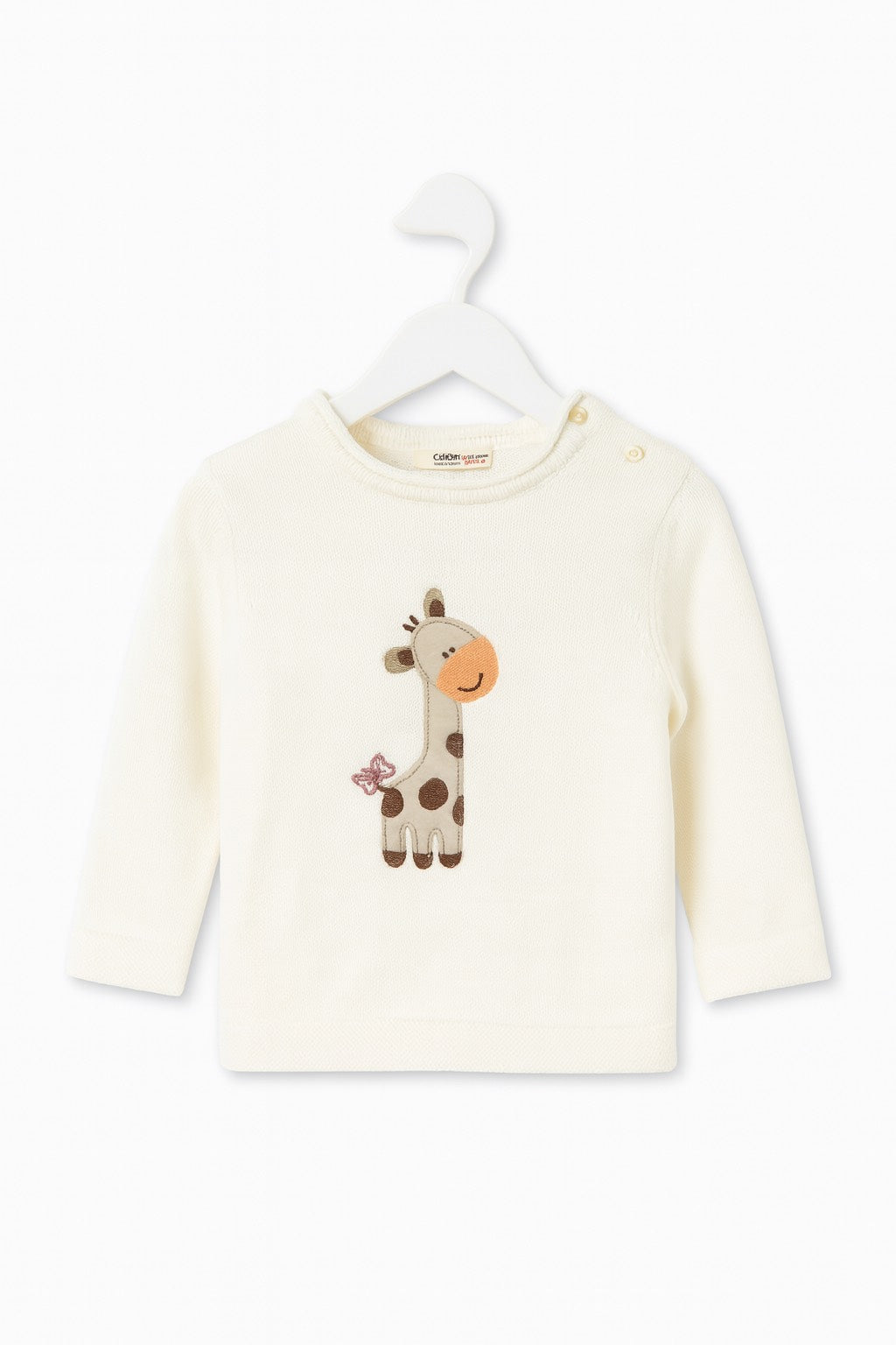Cream Sweater With Adorable Giraffe