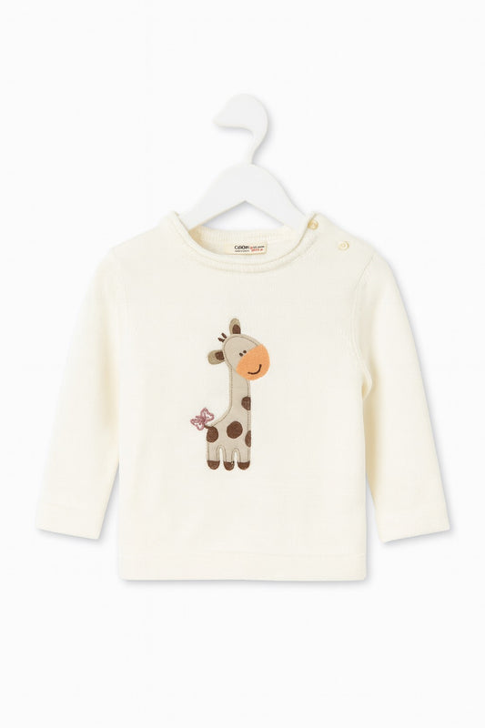 Cream Sweater With Adorable Giraffe