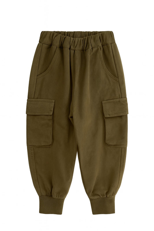 Olive Green Cargo-Fleece Jogger Pant