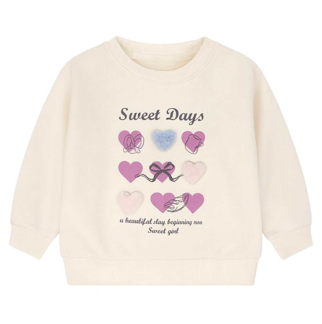 Cream Sweatshirt with 'Sweet Days' Graphic