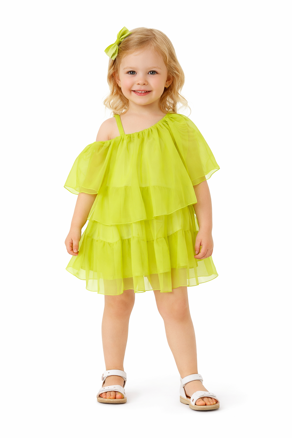 Lime Breeze Ruffle Dress