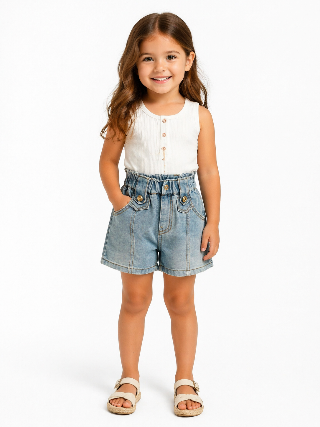 High-Waisted Denim Shorts