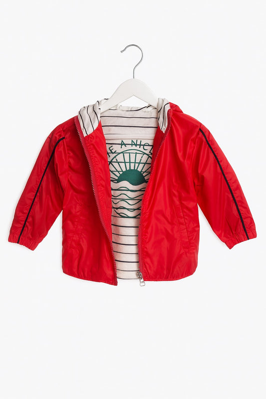 Double Faced Jacket with Striped Inner Layer