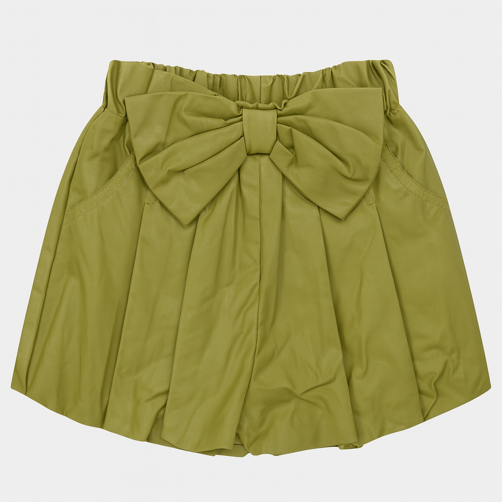 Olive Green Leather Short