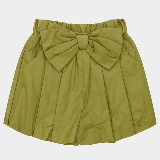 Olive Green Leather Short