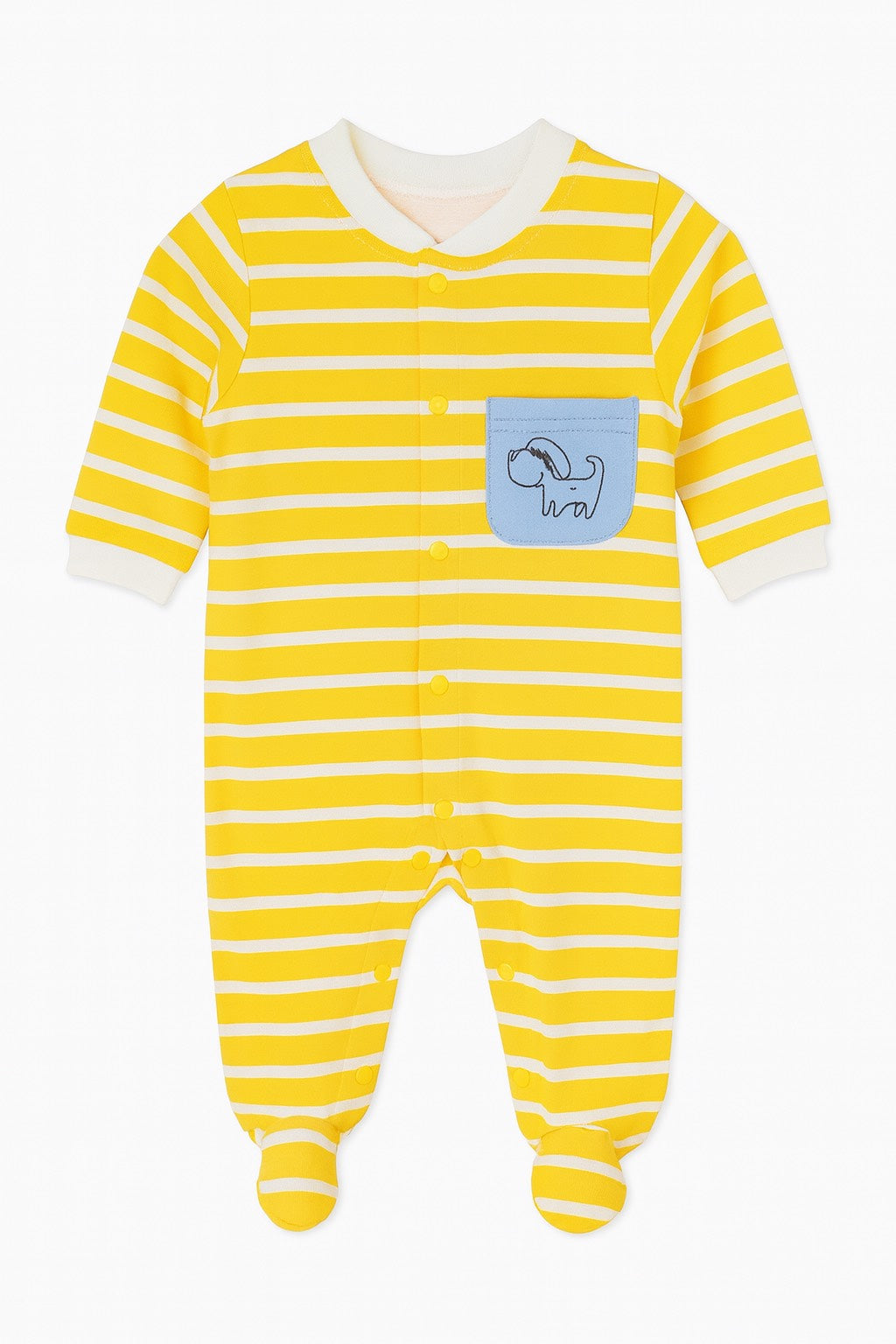 Yellow Striped With Blue Puppy Pocket