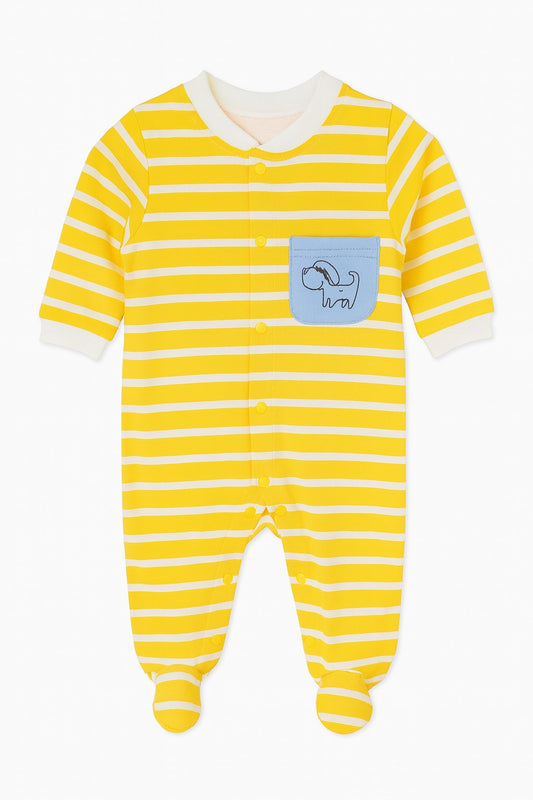 Yellow Striped With Blue Puppy Pocket