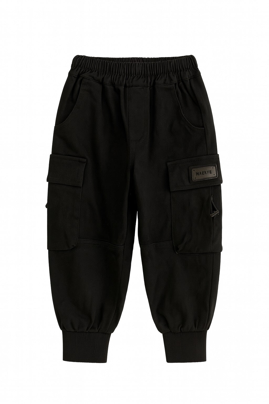 Black Cargo-Fleece Jogger Pant