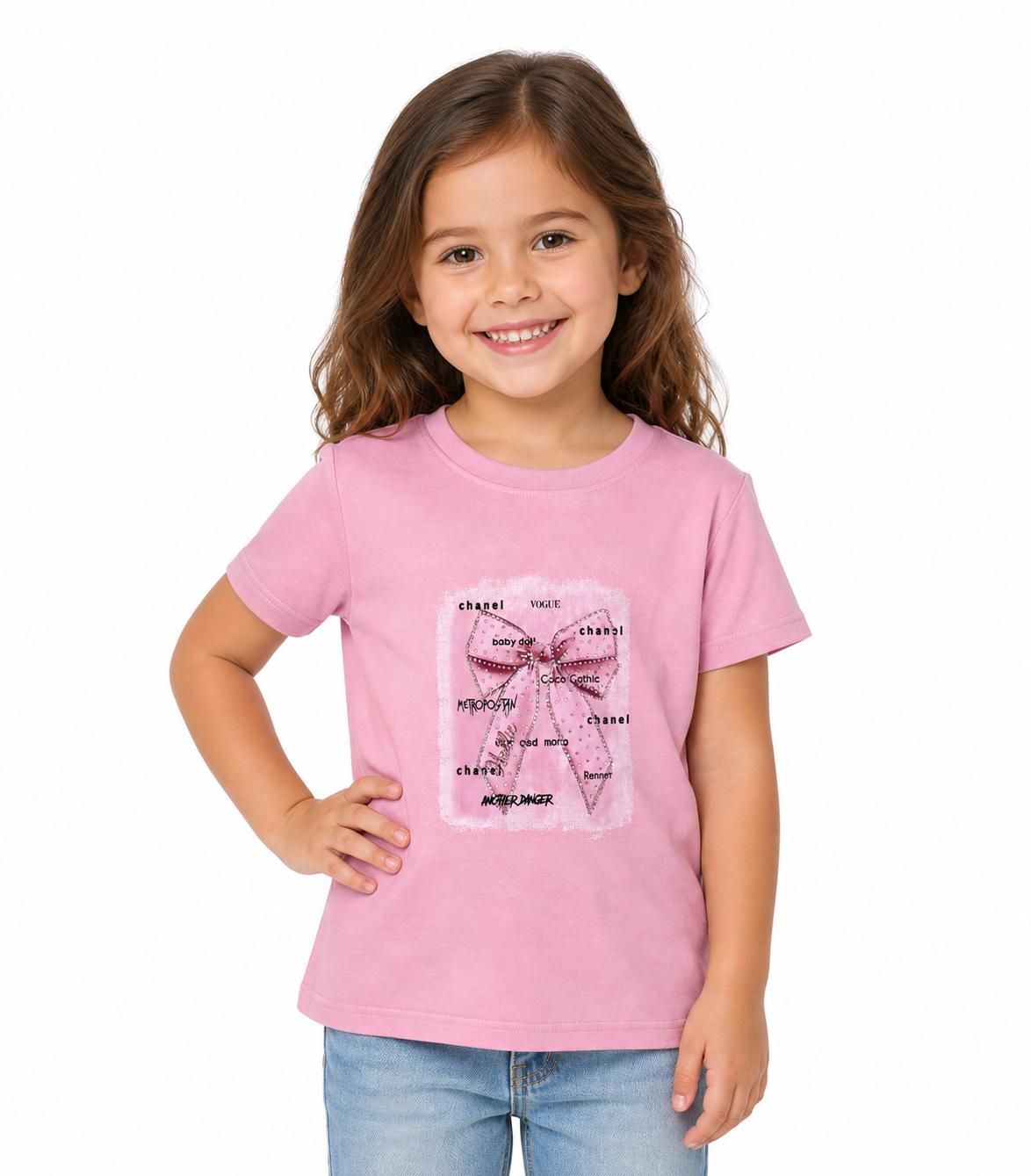 Pink Ribbon Graphic Kids T-Shirt – Blush Pink