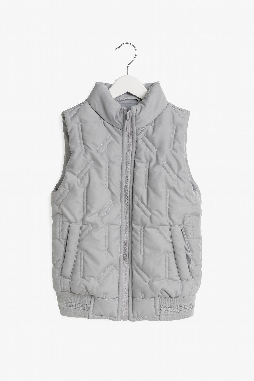 Light Grey Quilted Puffer Vest