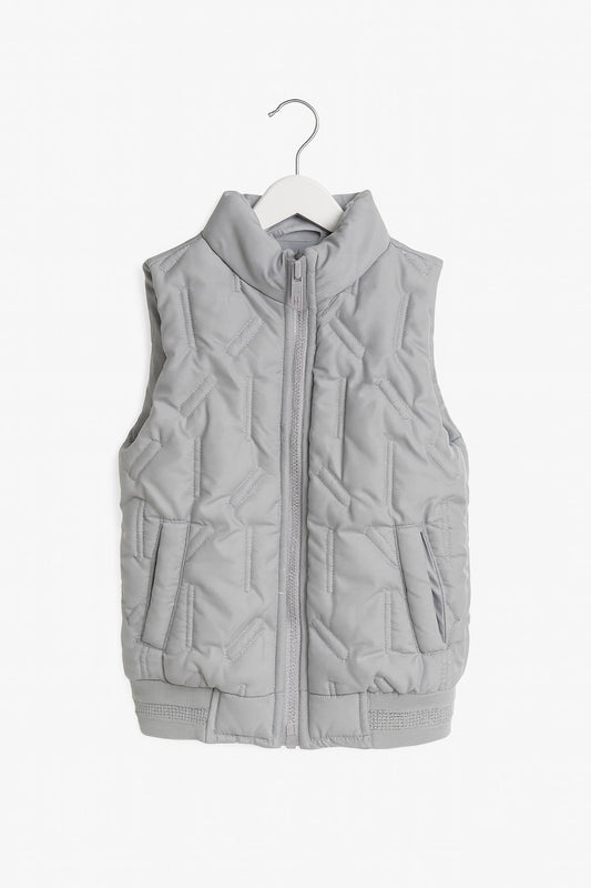 Light Grey Quilted Puffer Vest