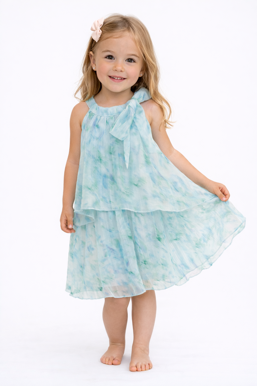 Aqua Tie-Dye Dress