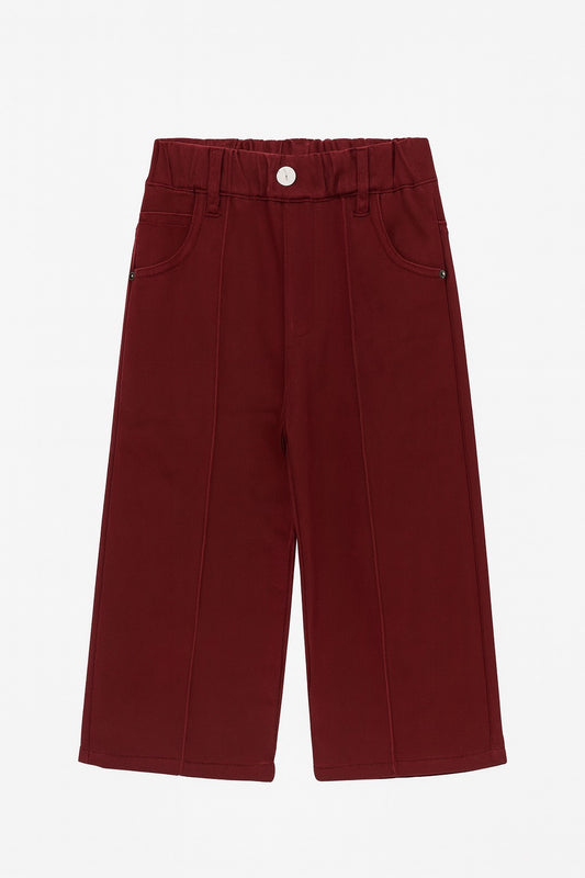 Burgundy Wide-leg Pant