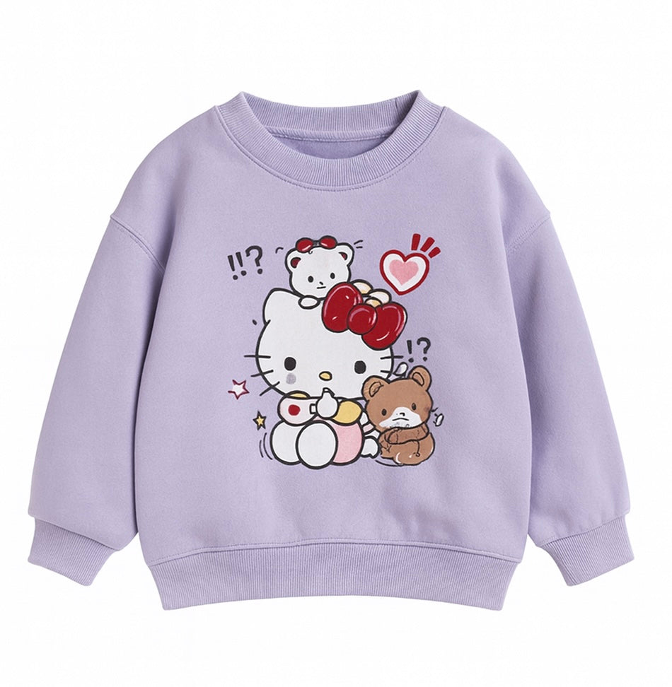 Purple Hello Kitty Printed Sweatshirt