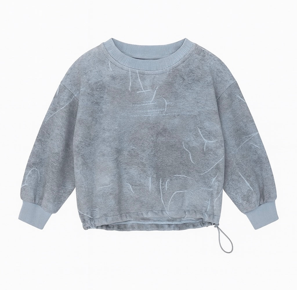Light Blue Marble-Effect Sweatshirt