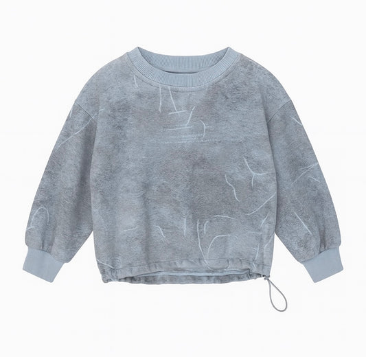 Light Blue Marble-Effect Sweatshirt
