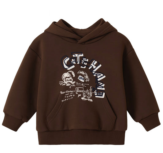 Brown Hoodie With Graphic Print
