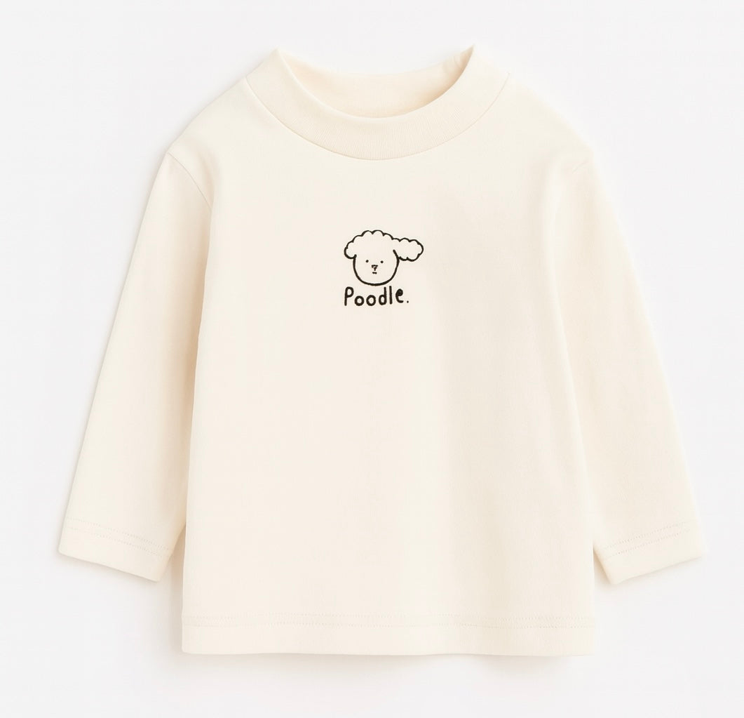 White Long Sleeve Fleece Tee