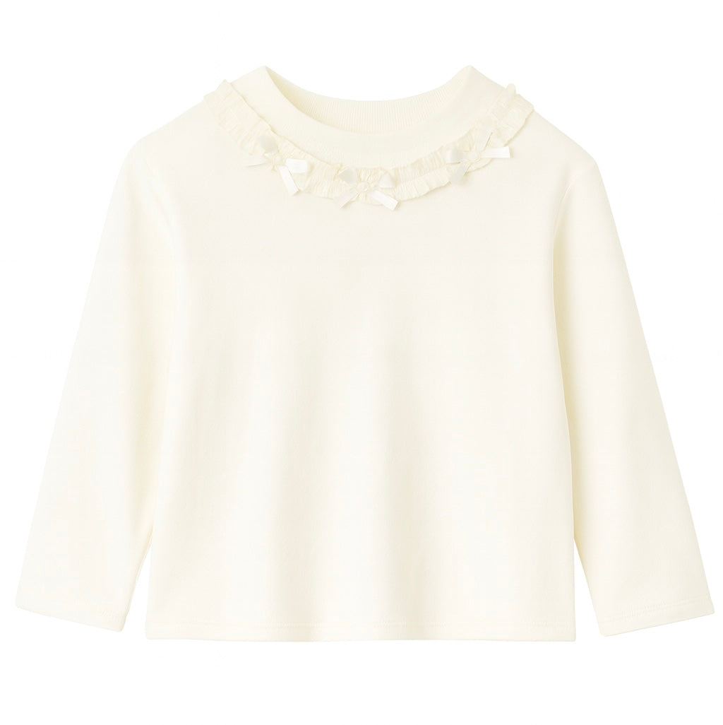 Elegant White Ruffle Collar Top