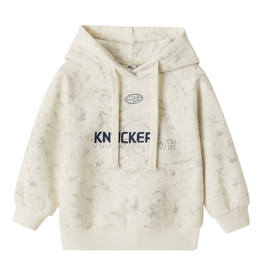 White Marble Print Hoodie