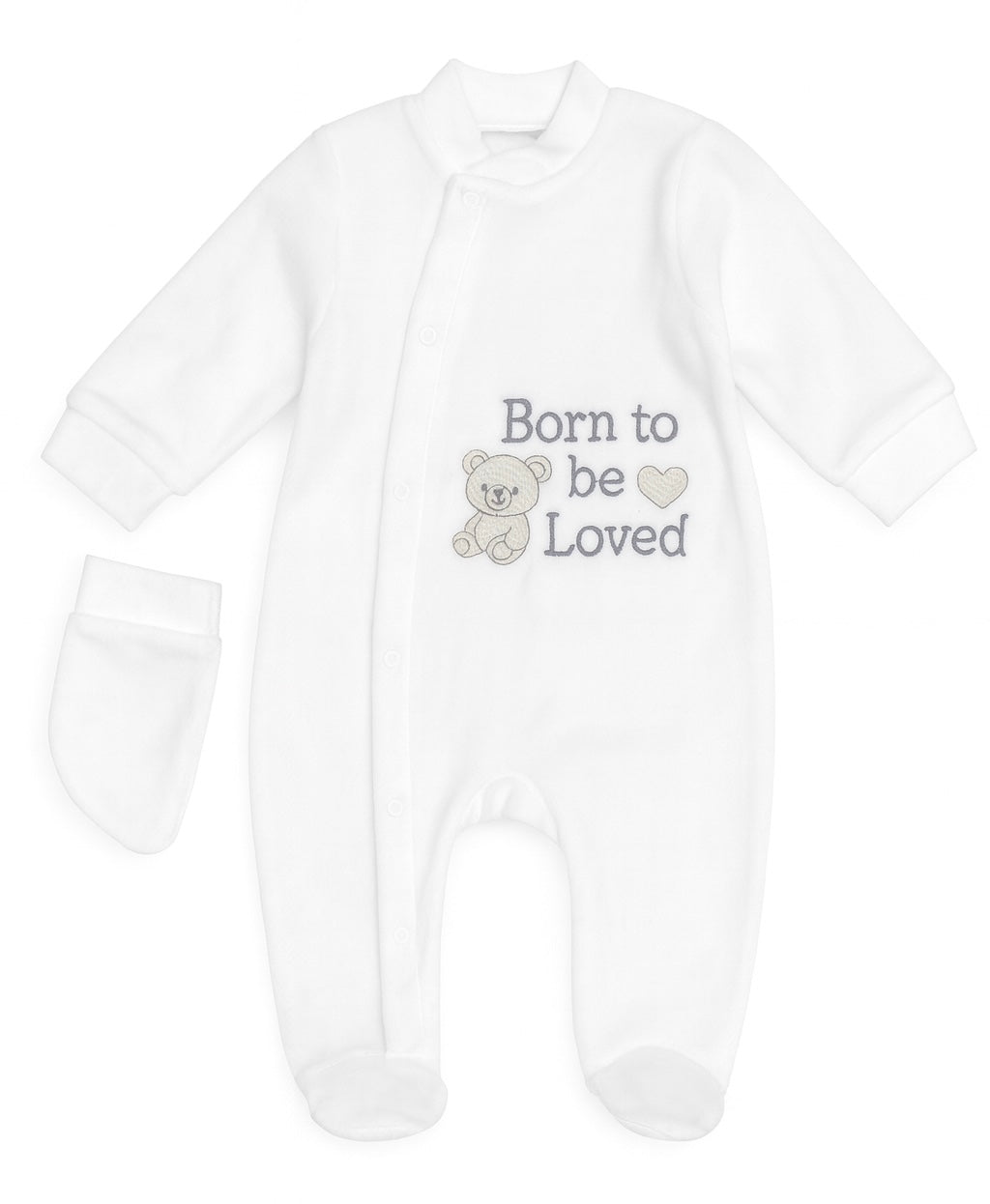 Soft Footed Romper with Teddy Bear Design