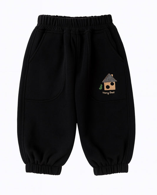 Toddler Bear Print Black Jogger Pant