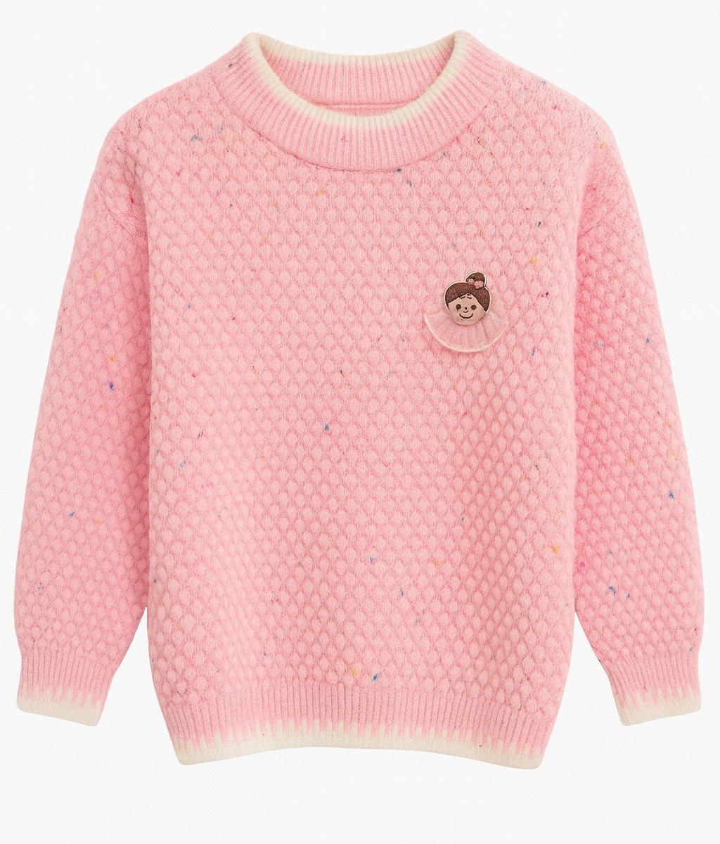Light Pink Textured Knit Sweater