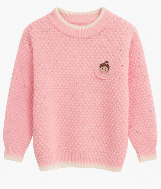 Light Pink Textured Knit Sweater