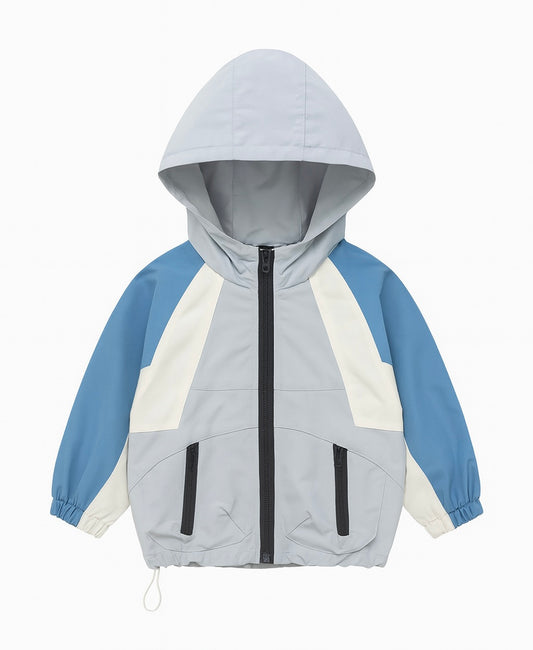 Colorblock Hooded Windbreaker Jacket