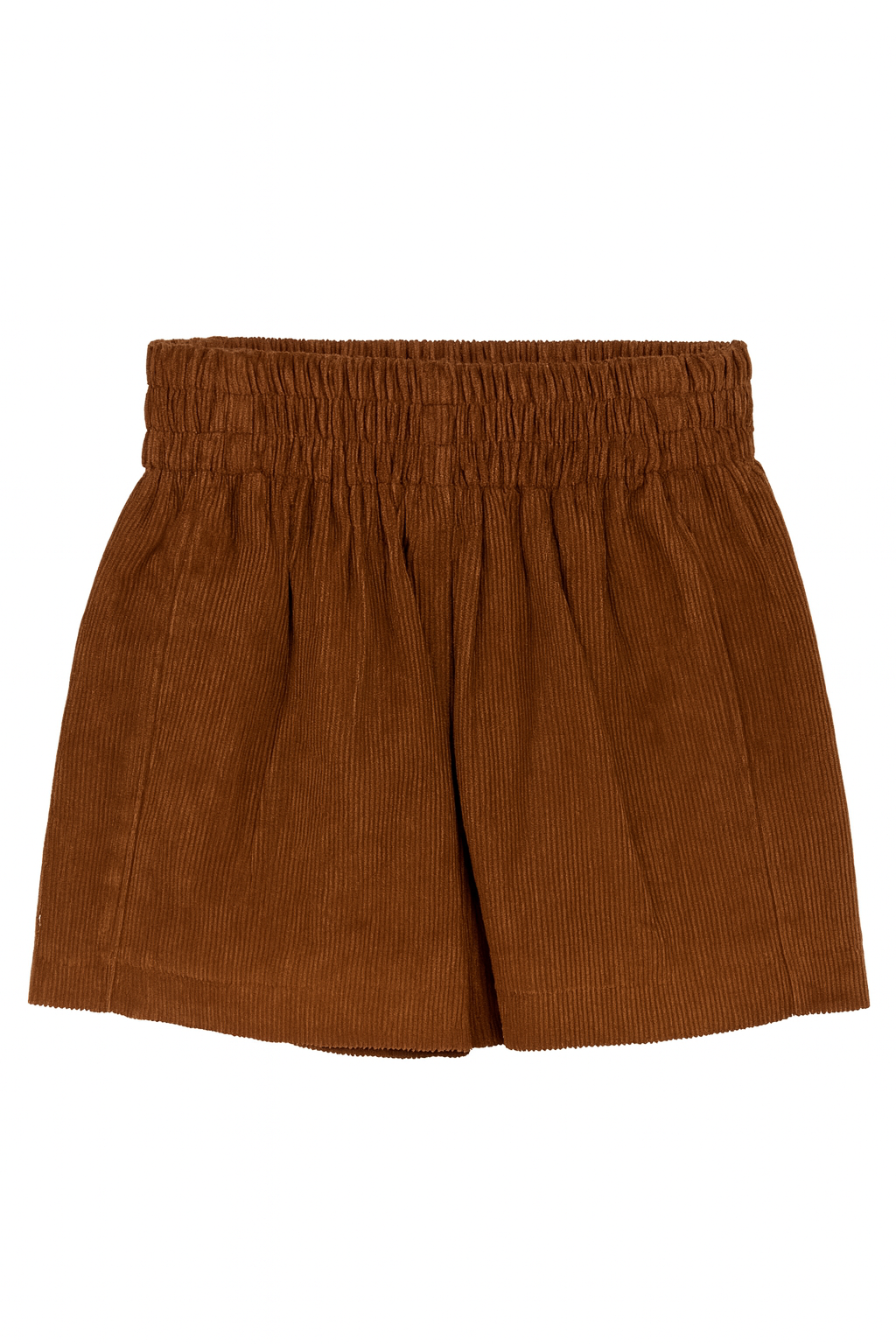 Brown Corduroy Pleated Short