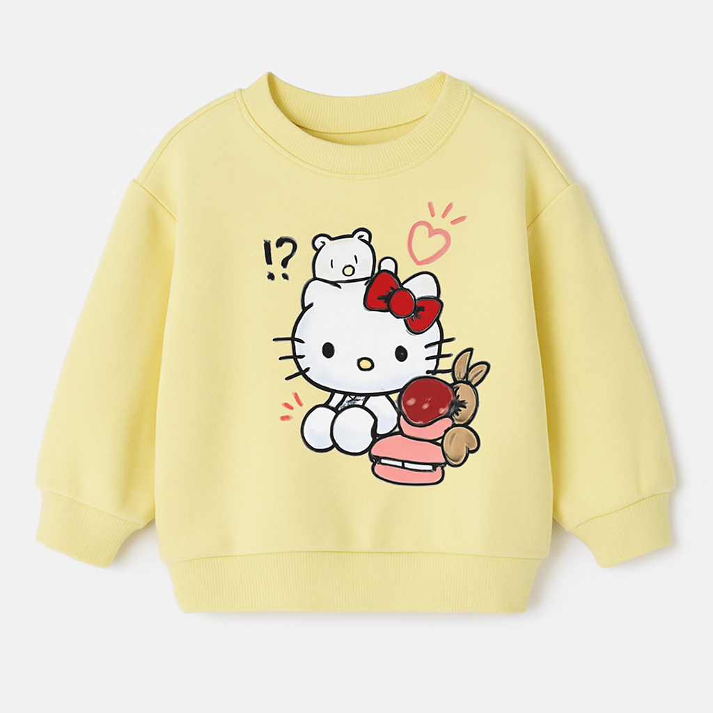 Light Green Hello Kitty Printed Sweatshirt