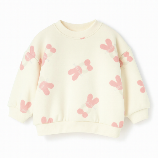 Cream Sweatshirt – Bunny Print Pullover