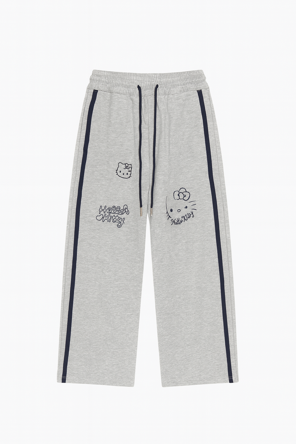 Hello Kitty Grey Wide-Leg Sweatpants