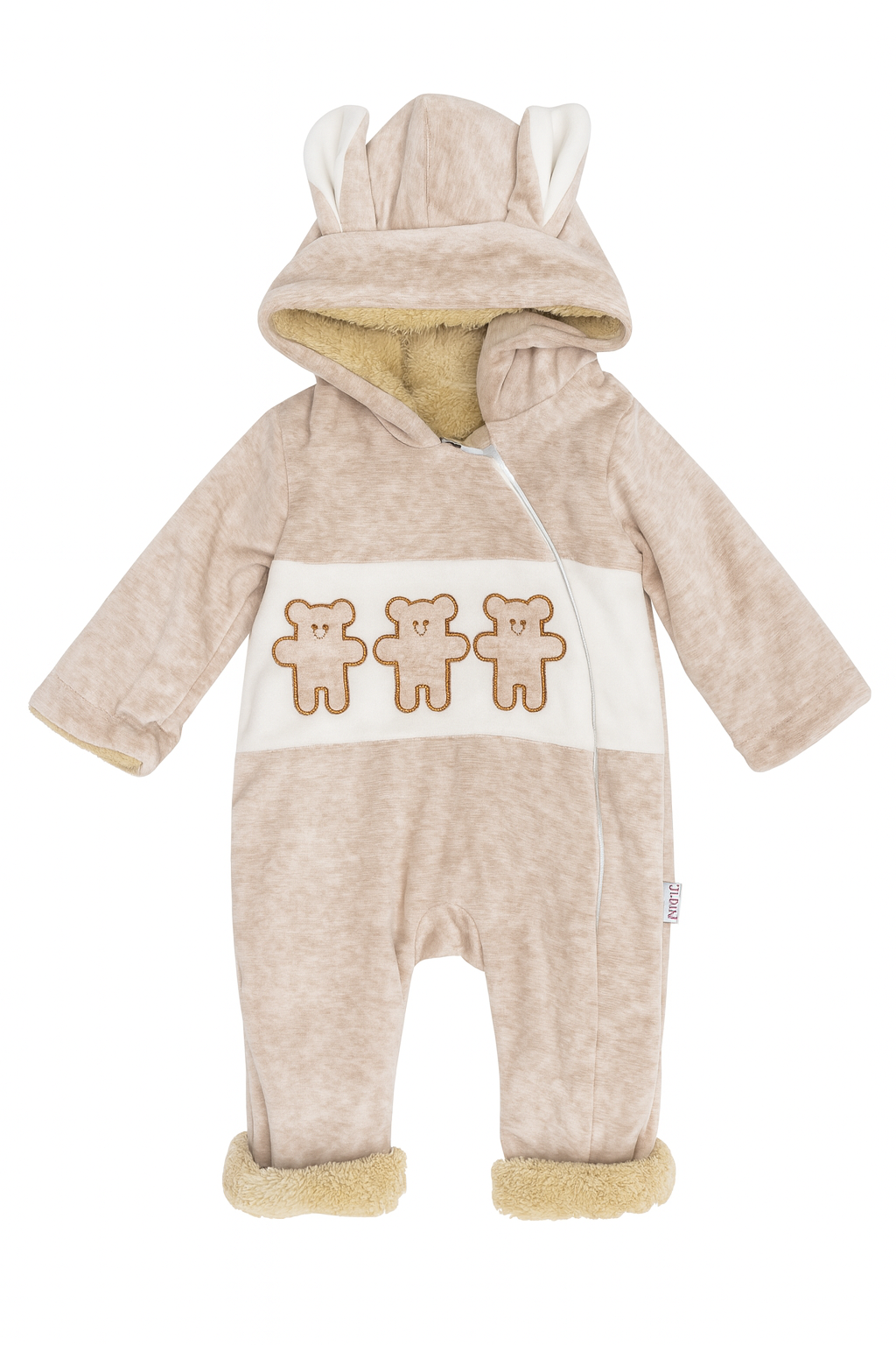 Beige Teddy Bear Baby Jumpsuit