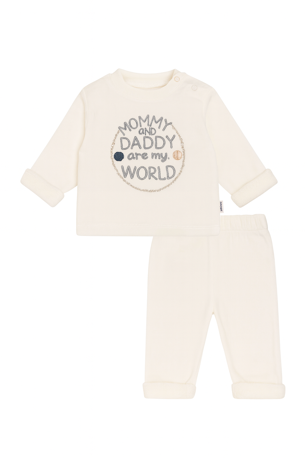 White “Mommy & Daddy Are My World” Baby Set