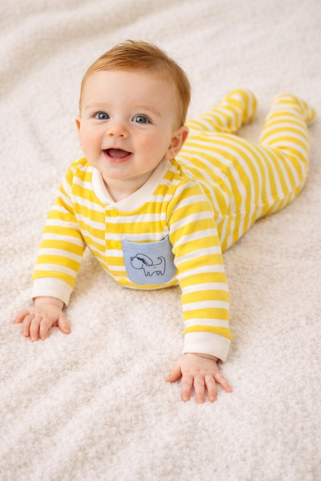 Yellow Striped With Blue Puppy Pocket