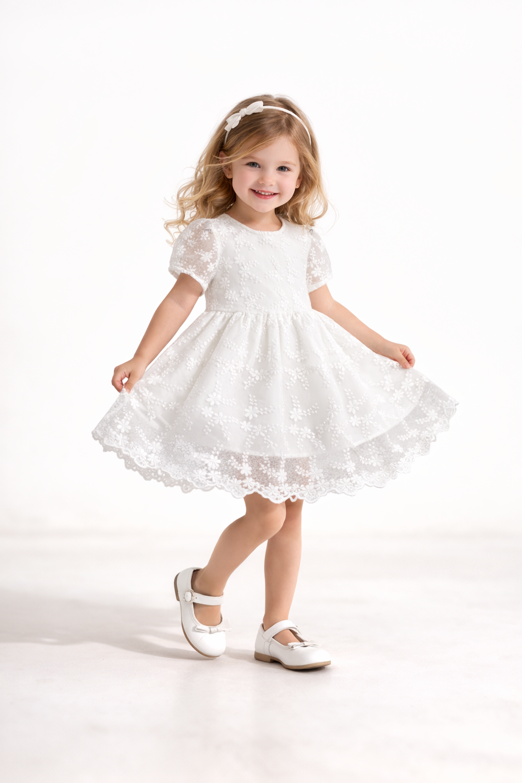White Floral Lace Dress