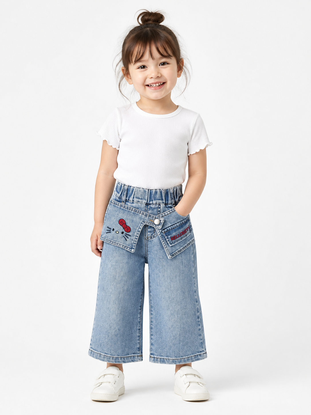 Girls Hello Kitty Denim Culottes