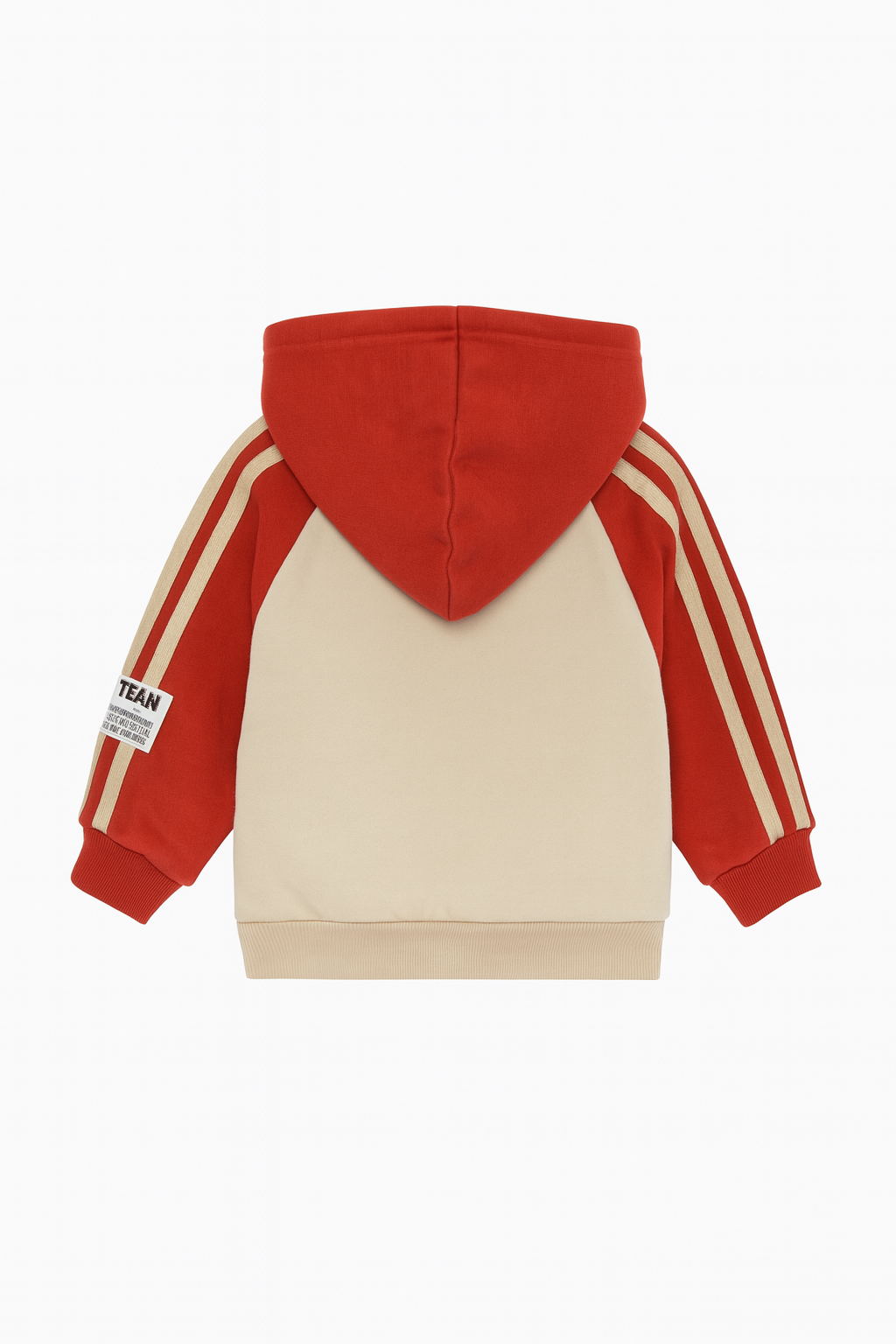 Beige and Brick Zip-Up Hoodie