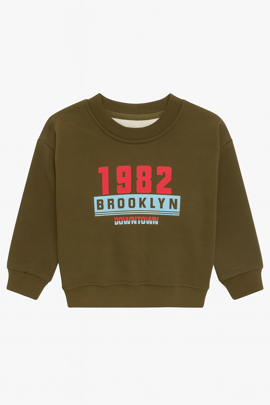 Olive Green 1982 Graphic Sweatshirt