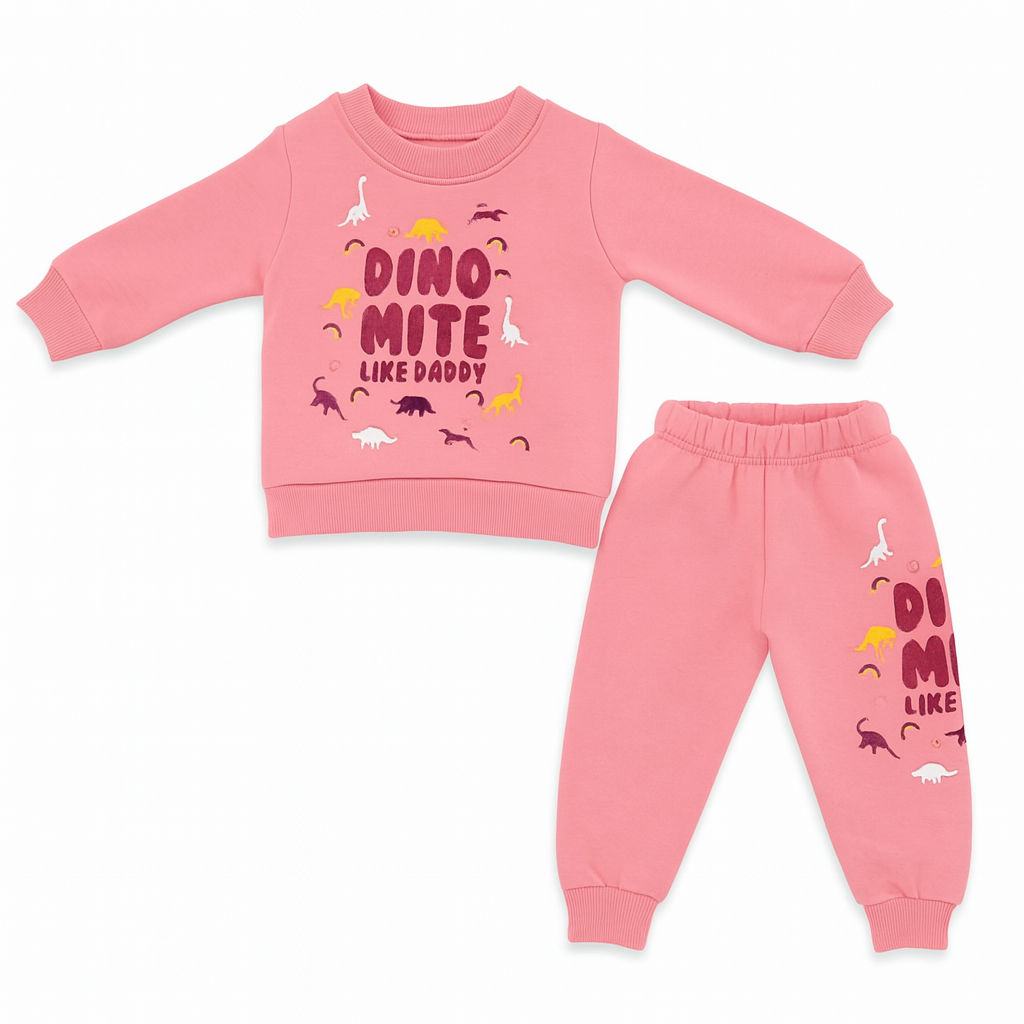 Dino-Pink Fleece Set
