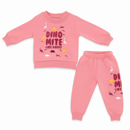Dino-Pink Fleece Set